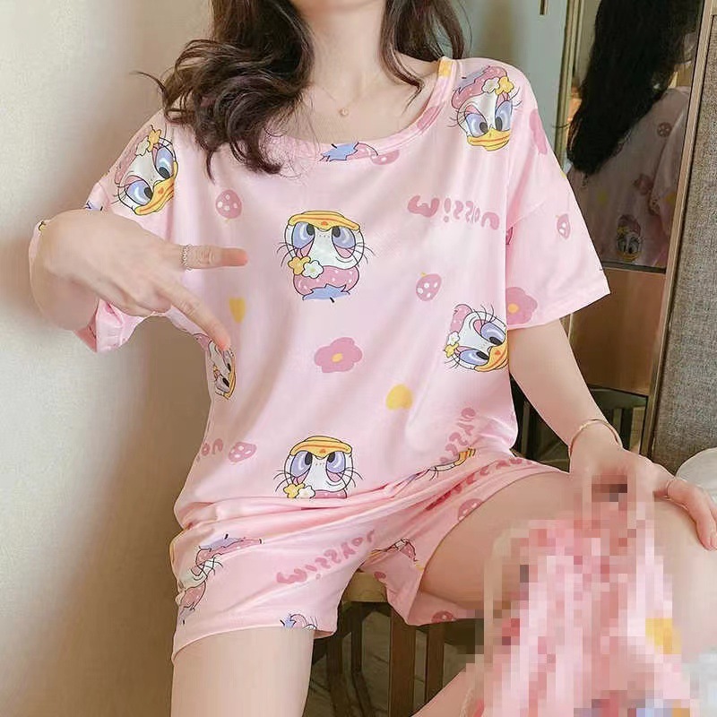 Traje de manga corta - Pato rosa