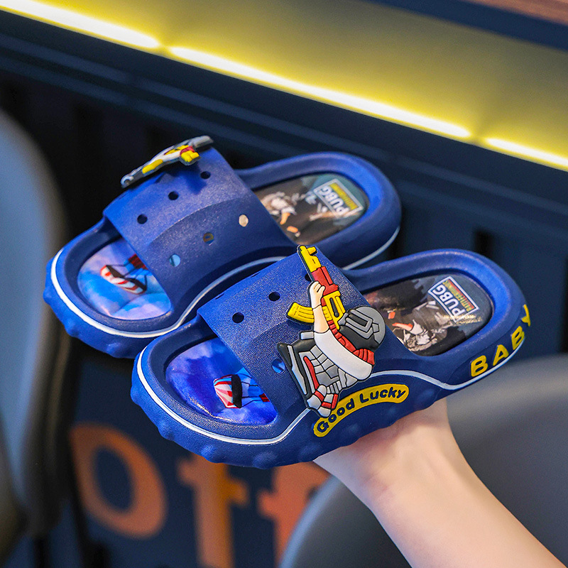 Zapatillas de verano para niños en línea, baño antideslizante para niños, estudiantes de niños mayores, zapatillas para comer pollo.