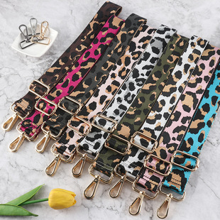 New Bag with Thickened Canvas Leopard Print Creative Cross-border 38mm Shoulder Crossbody Adjustable Decompression Wide Shoulder Strap for Hair