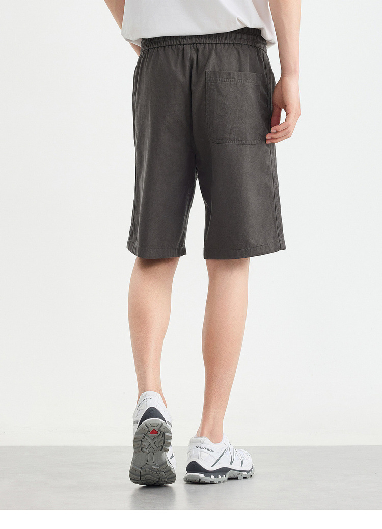Quần short nam ống đứng dáng thẳng chất liệu cotton pha Lycra phong cách công sở — đen chi tiết 15