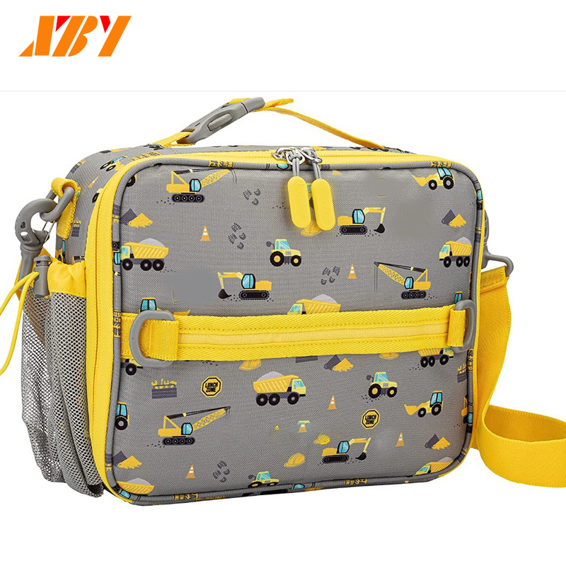 Amazon hot print children's insulated lunch bag portable shoulder insulated cooling bag cute picnic bag