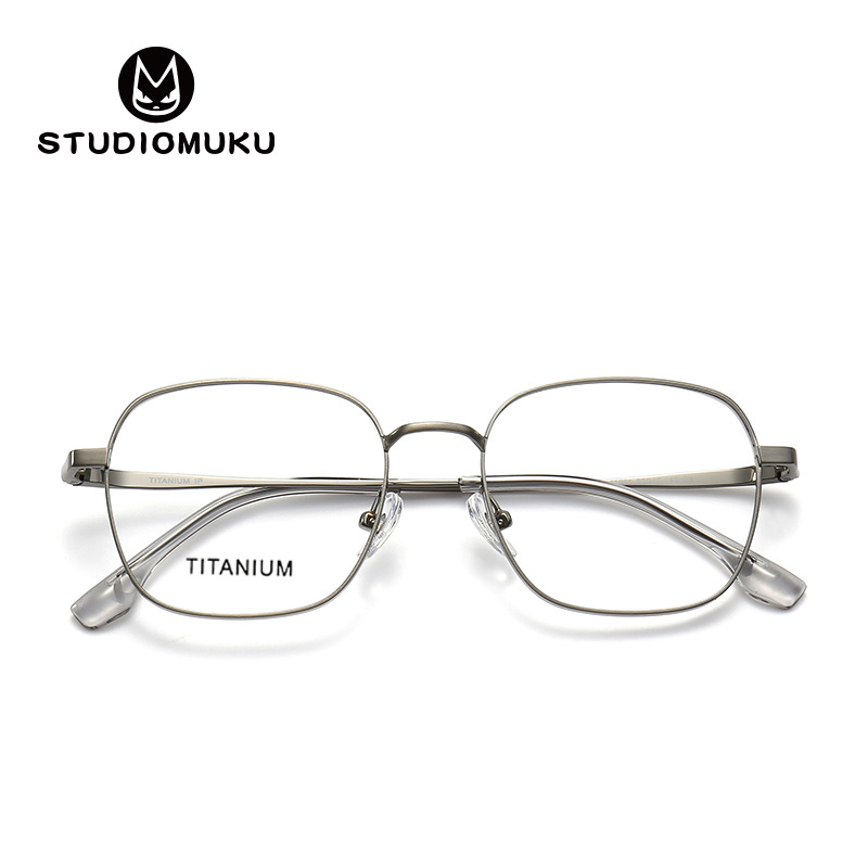 STUDIOMUKU mu gafas frescas este verano debe probar gafas marco titanio puro borde grueso gafas marco