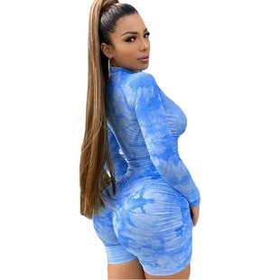 Cross-border Europe and the United States foreign trade hot 2023 Summer new women's high waist tight hip sports jumpsuit jumpsuit