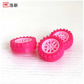 厂家直供30mm小轮子蓝色红色包注轮塑料轮子儿童玩具车仔轮胎配件