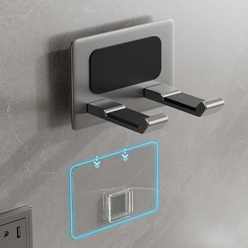 No-punch hair dryer shelf bathroom hair dryer bracket bathroom traceless sticker self-adhesive wall-mounted hair dryer rack