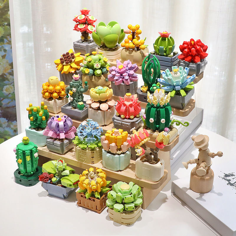 Fermi succulent building blocks Guanyin lotus flower Jade Rose Green Phoenix jade butterfly Ruo green glass Lotus assembly model ornaments Fermi succulent building blocks Guanyin lotus flower Jade Rose Green Phoenix jade butterfly Ruo green glass Lotus assembly model ornaments
