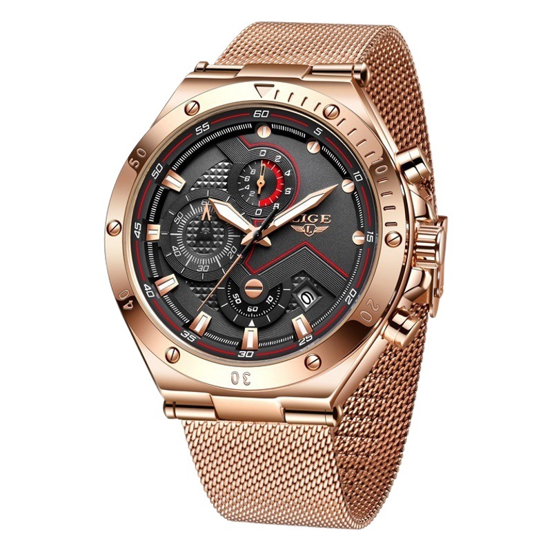 LIG Lige 8961E nuevo reloj de cuarzo transfronterizo para hombre deportivo multifunción cronógrafo reloj impermeable