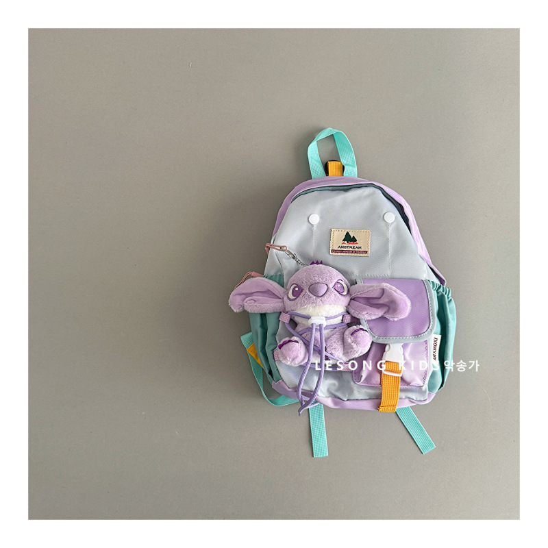 儿童ins韩系撞色玩偶幼儿园书包卡通可爱潮流背包|undefined