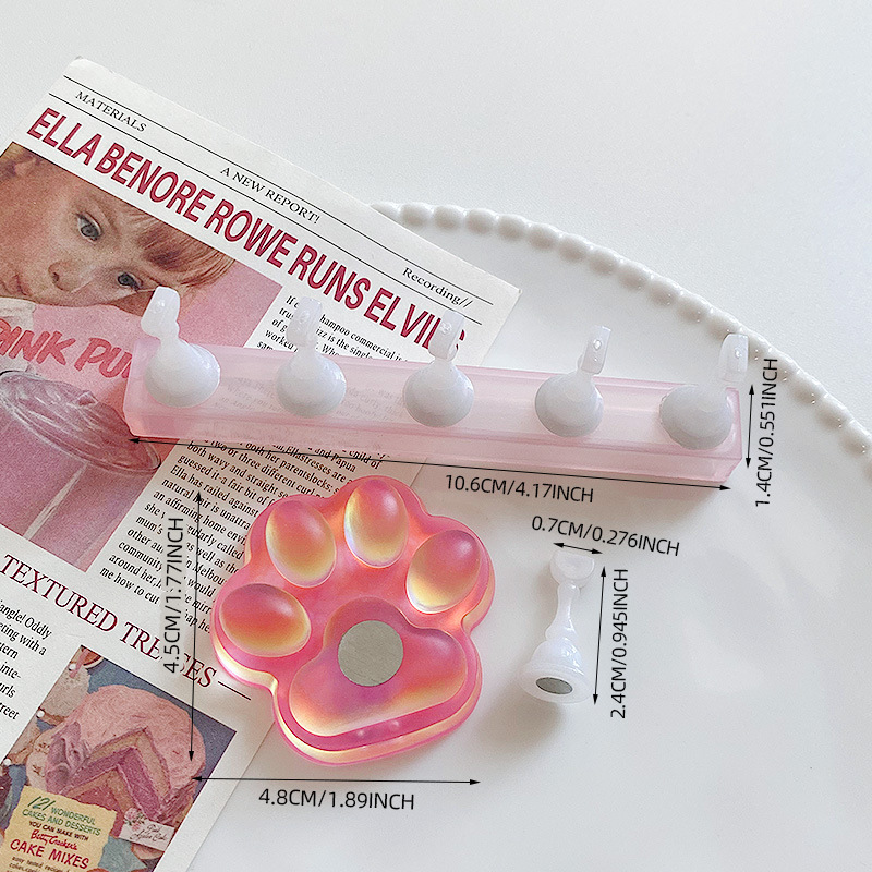 Soporte magnético para práctica de uñas con tiras largas de gelatina de color mocha, herramienta artesanal transfronteriza de color claro.
