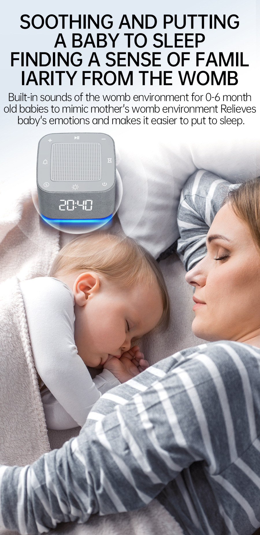 White Whisper Noise Sleep Sound Machine Bluetooth Speaker White Noise Aids Sleep_voghion.com