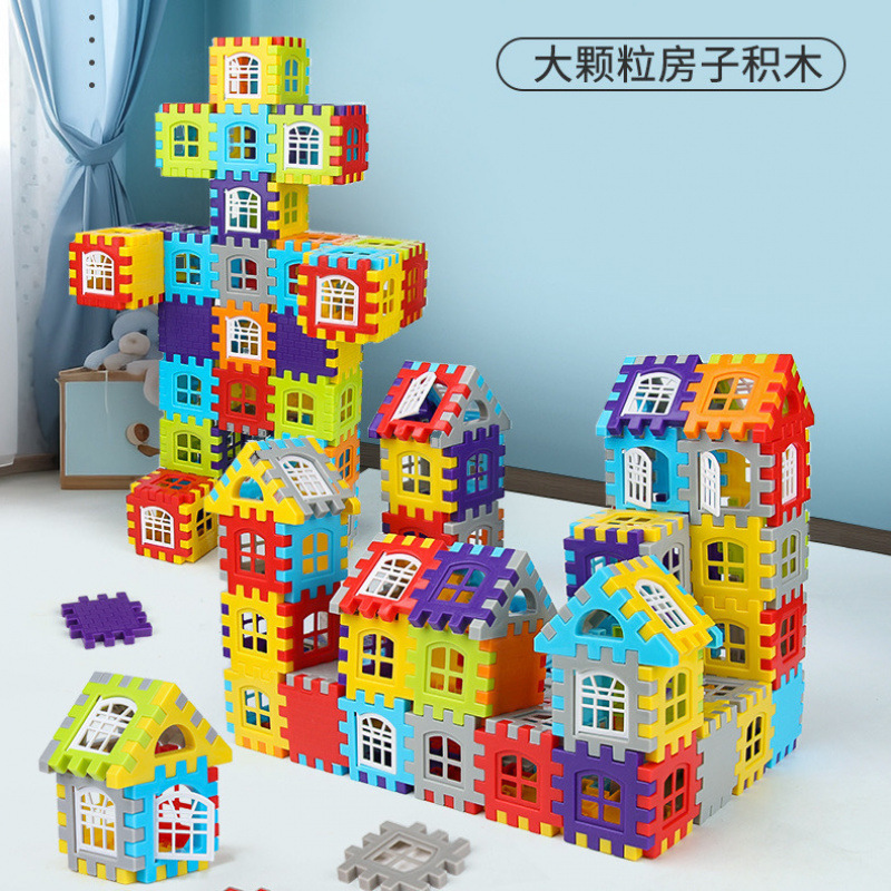 新しい大型ハウスビルディングブロック、子供用組み立ておもちゃ、男の子と女の子のためのままごと|undefined