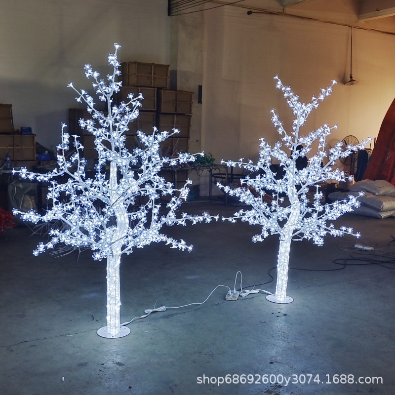 Al aire libre led luminoso árbol lámpara simulación parque cerezo flor melocotón flor a prueba de humedad jardín decoración paisaje árbol lámpara decoración al por mayor