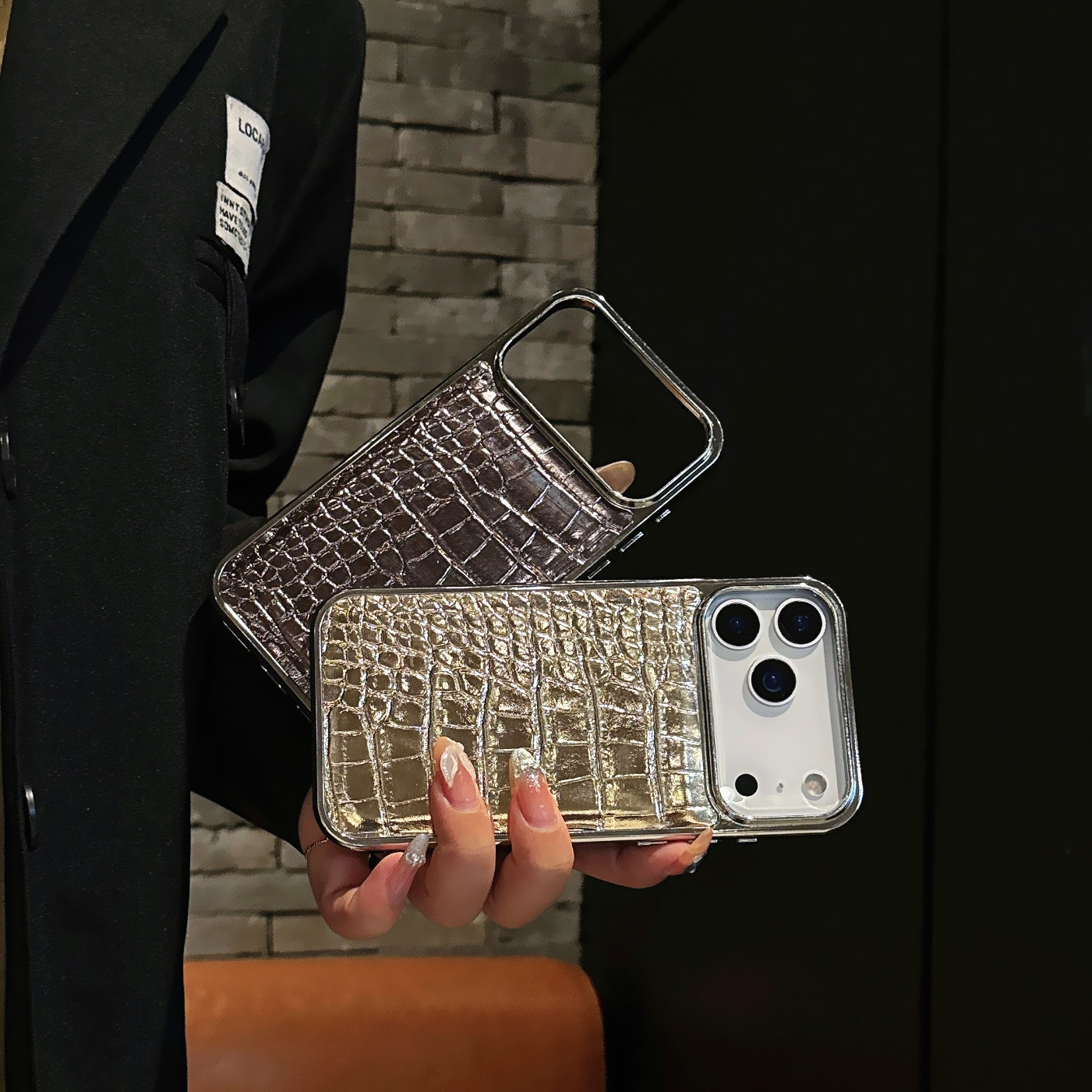 Galvanisierte Krokodiloptik Handyhülle Für Iphone 16 Pro Max_voghion.com
