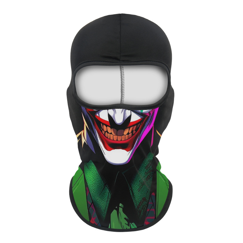 Motocicleta cubierta de cabeza impresa digital absorción de sudor transpiración protector solar sombrero de hielo de seda de marea máscara de sombra a prueba de viento