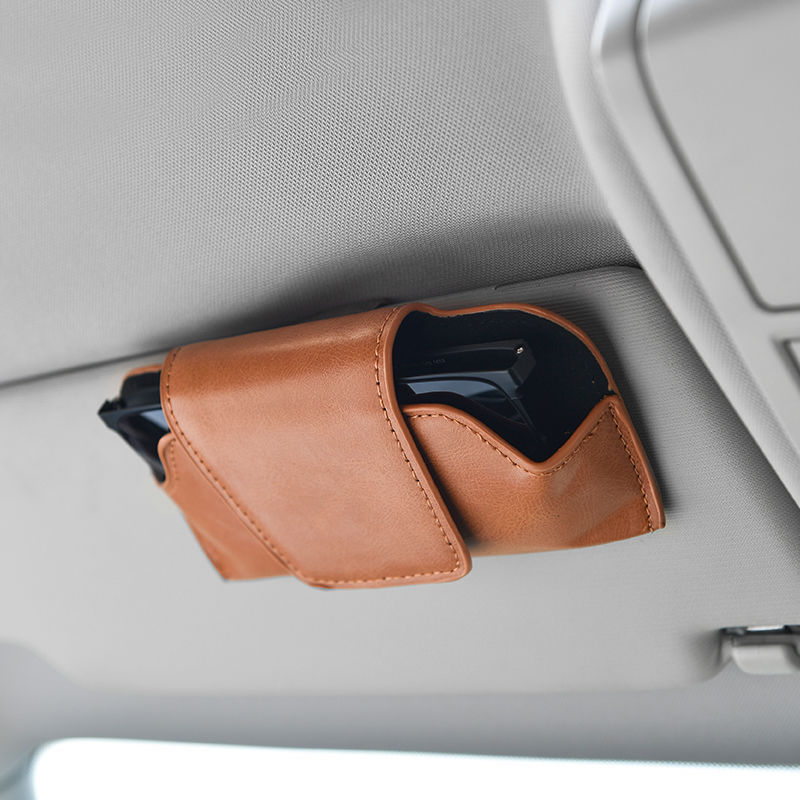 Car-Mounted Glasses Holder, Glasses Case, Car Sun Visor Storage Clip, Multifunctional Sunglasses Holder, Advanced Driver's Accessory