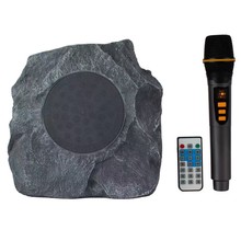 新款M92太阳能蓝牙音箱仿真石头防水室外30W低音炮K歌无线麦克风