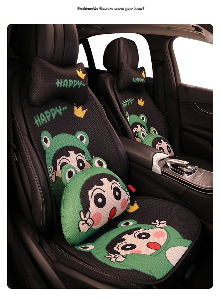 Cute Cartoon Crayon Shin New Car Seat Cushion Four Seasons Universal Cyber Popular Half Bag Seat Cover Women's Seat Cushion Winter Seat Cover