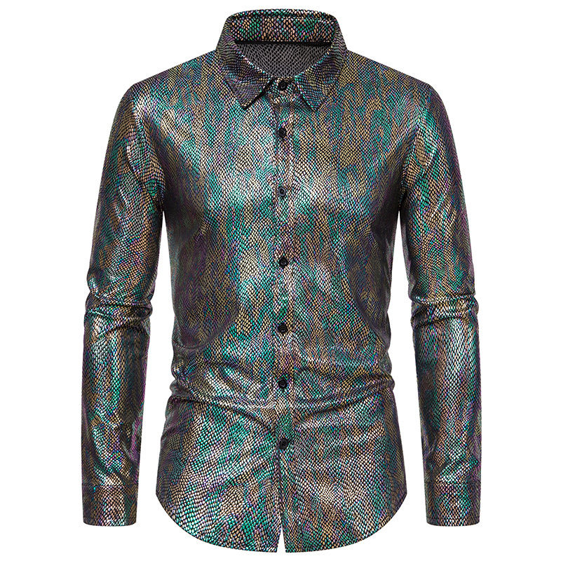 Spring and Autumn New Disco Shiny Special Offer Men's Long sleeved Shirt ZT-A46_autovado.com