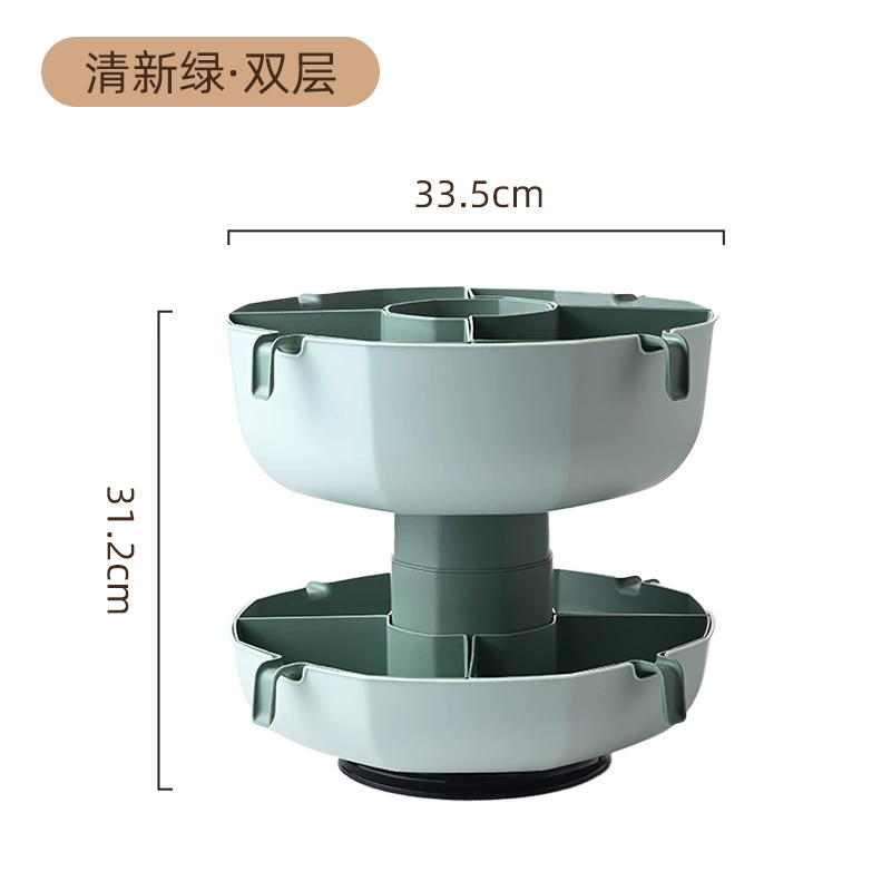 New rotating hot pot platter is easy to clean the grid vegetables and fruits platter Household kitchen multi -layer plastic drain