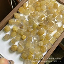 天然金发晶随形切工裸石批发 晶体干净发丝清晰随型手工编织吊坠