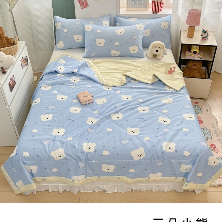 Edredón fresco de verano de algodón puro edredón de aire acondicionado para estudiantes solteros edredón fino de verano núcleo para niños edredón lavable a máquina en verano image 8