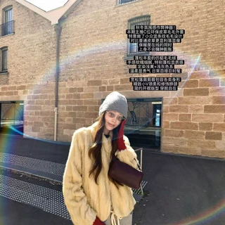 秋冬仿貂绒竖条纹皮草外套女宽松显瘦软糯保暖短款毛绒上衣