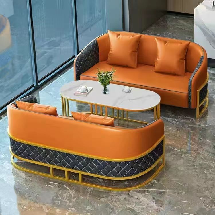 One table and 2 chairs orange double