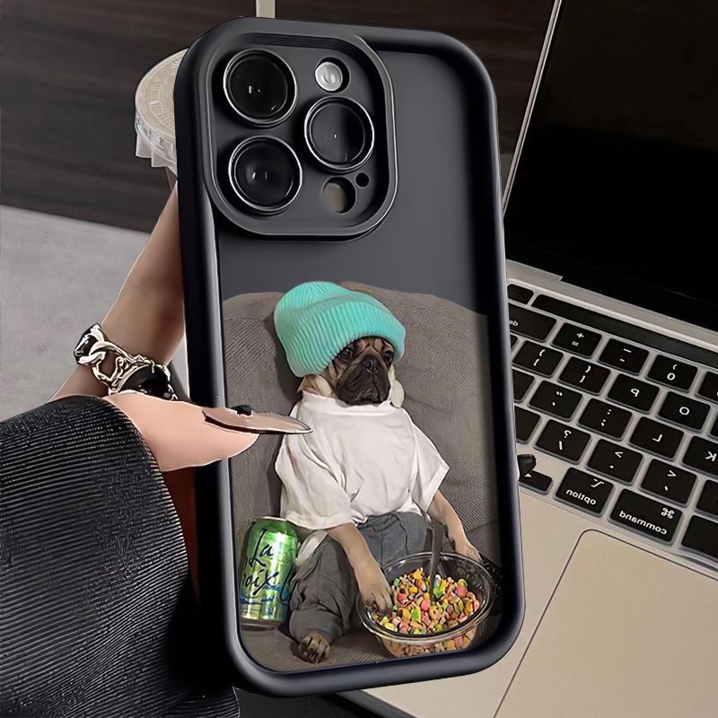 Apple 15 mobile phone shell new iPhone14ProMax dressing dog 13/12 cute XSMax ladder shell XR