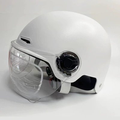 3C Certified Electric Scooter Helmet for Men and Women, Sun Protection Safety Helmet, Motorcycle Riding Helmet, Half Helmet, New National Standard Protection (Motosiklet kaskı (dəbilqə)) - 3c-matte-white-transparent-short-lenses