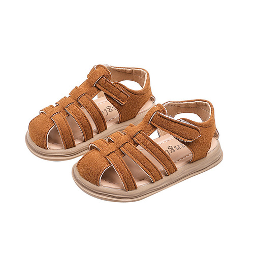 2025 Summer Kids' Sandals: Fashionable Casual Shoes, Roman Style, with Velcro Closure—Perfect for Little Girls' Beach Adventures