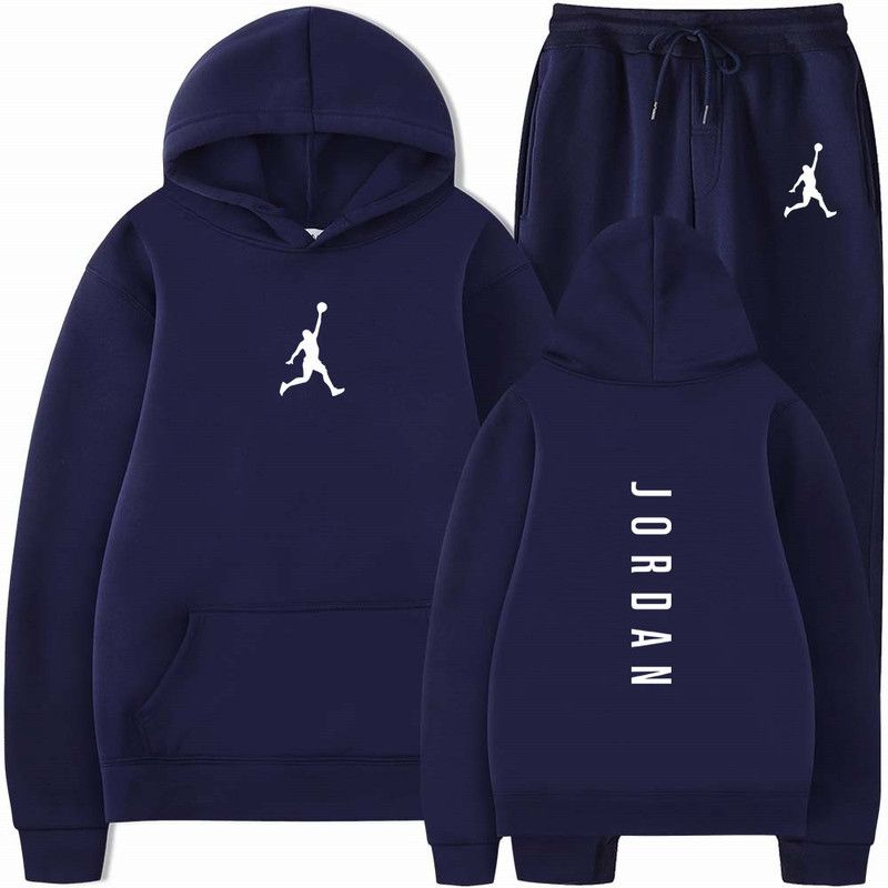 2025 Autumn and Winter Men's New Casual Sports Cross-Border Hooded Outdoor Fitness Sports Suit Men's Hooded Fir
