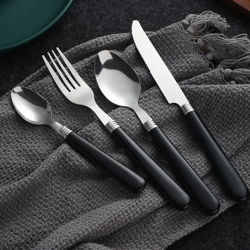 Cross-Border E-Commerce Stainless Steel Cutlery Set 611P Flat Handle Square Handle 24Pc Gift Box Knife Fork Spoon Manufacturer Wholesale Cross-Border E-Commerce Stainless Steel Cutlery Set 611P Flat Handle Square Handle 24Pc Gift Box Knife Fork Spoon Manufacturer Wholesale