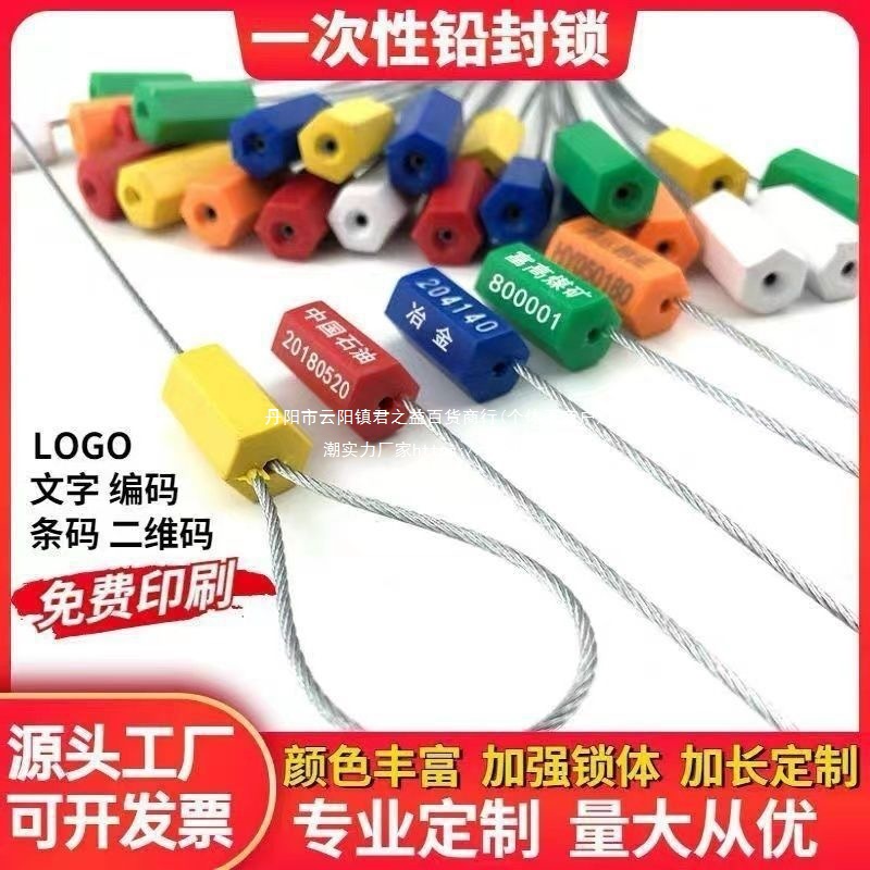铅封钢丝一次性水电表施封锁集装箱物流封签化工园林锁扣钢丝封条