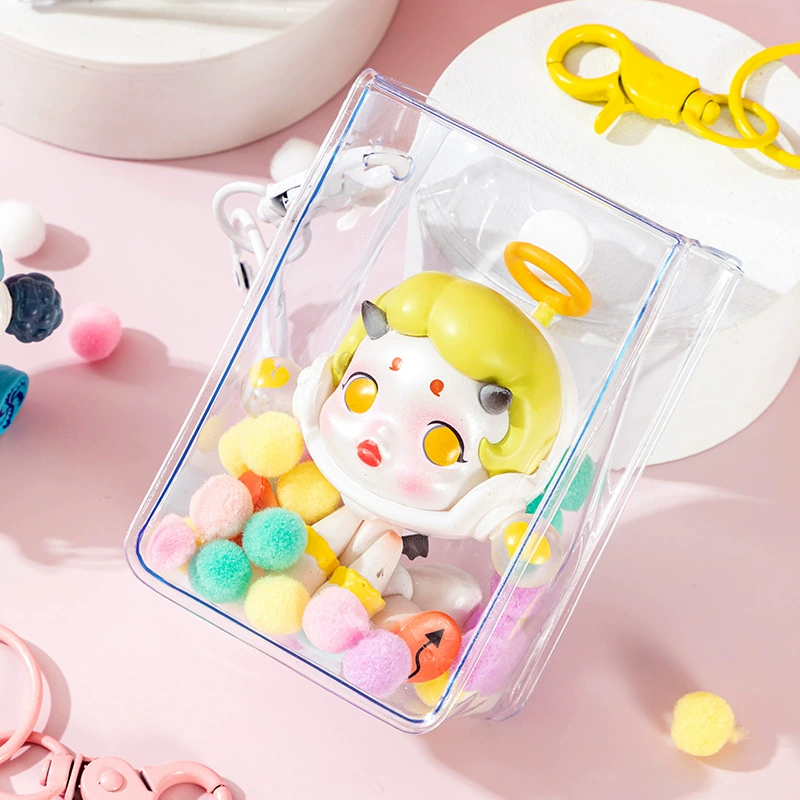 Pop Mart слепой бокс трехмерная прогулочная сумка для фигурки, ПВХ прозрачная сумка для прогулок, мини-ключница с застежкой-кнопкой для хранения
