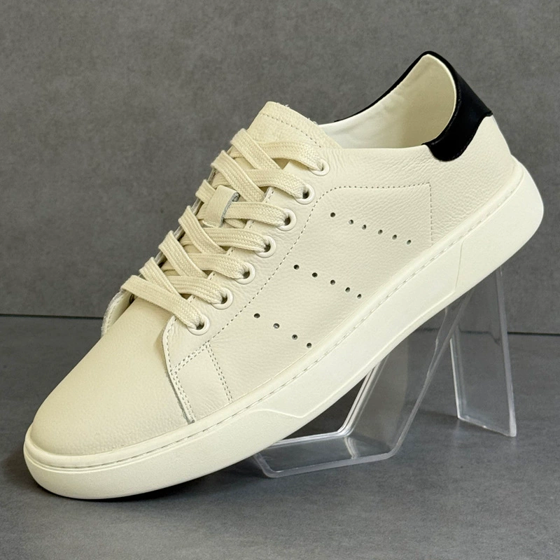 男鞋夏季2025新款头层牛皮软面休闲运动鞋男透气简约百搭平底板鞋