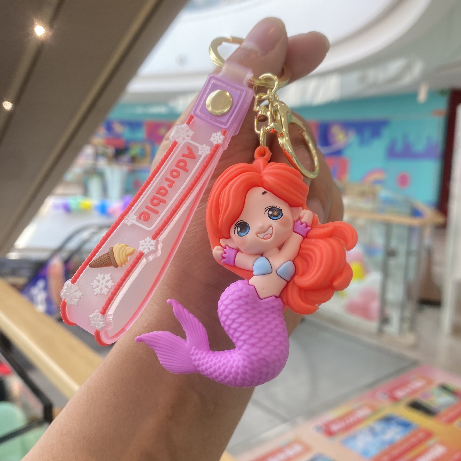 Nueva sirena llavero lindo muñeca colgante coche bolsa muñeca máquina pequeño regalo adornos al por mayor