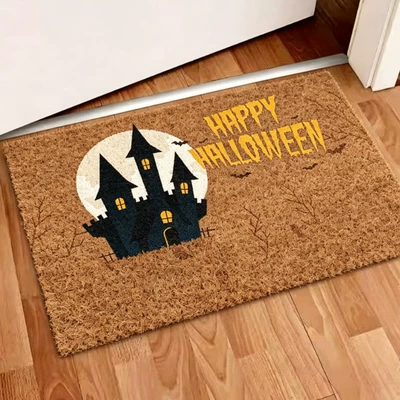 Avtomobil döşəmə paspasları — Cross-Border Halloween Decoration for Entrance Doors - zx-halloween-moment-h07-3040-silk-circle-without-overlocking