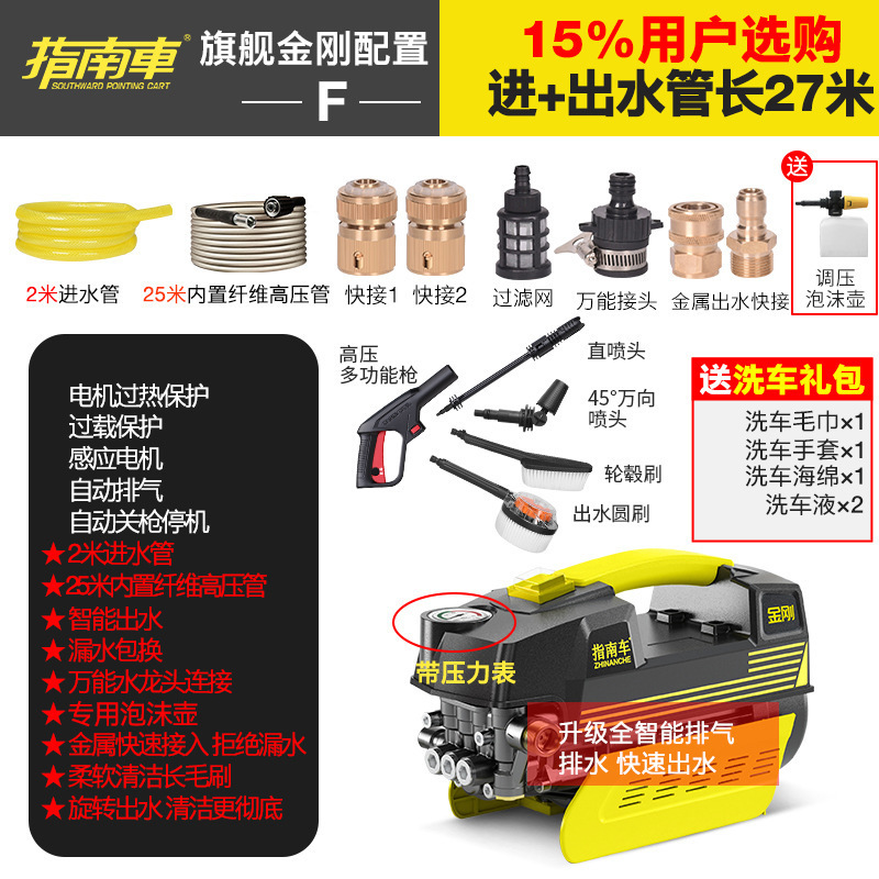 Portable car washer – Zhǐnánchē Pressure Car Washer - king-kong-f-supreme-with-pressure-gauge
