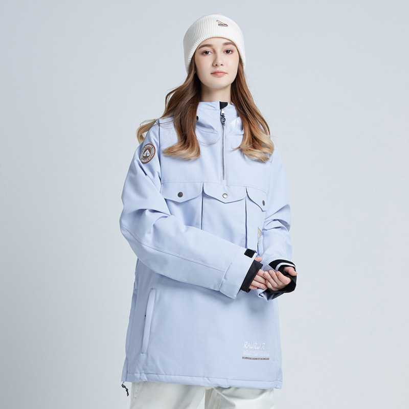 Women's Ski Jacket Outdoor Snowboard and Ski Windproof and Waterproof Winter Trendy Brand Plus Size Padded Ski Top Sweatshirt for Men