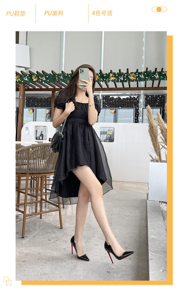 Giày cao gót nữ mũi nhọn gót nhọn siêu cao phong cách Âu Mỹ — Màu mơ, Màu trắng, Màu đen, Màu đỏ chi tiết 2