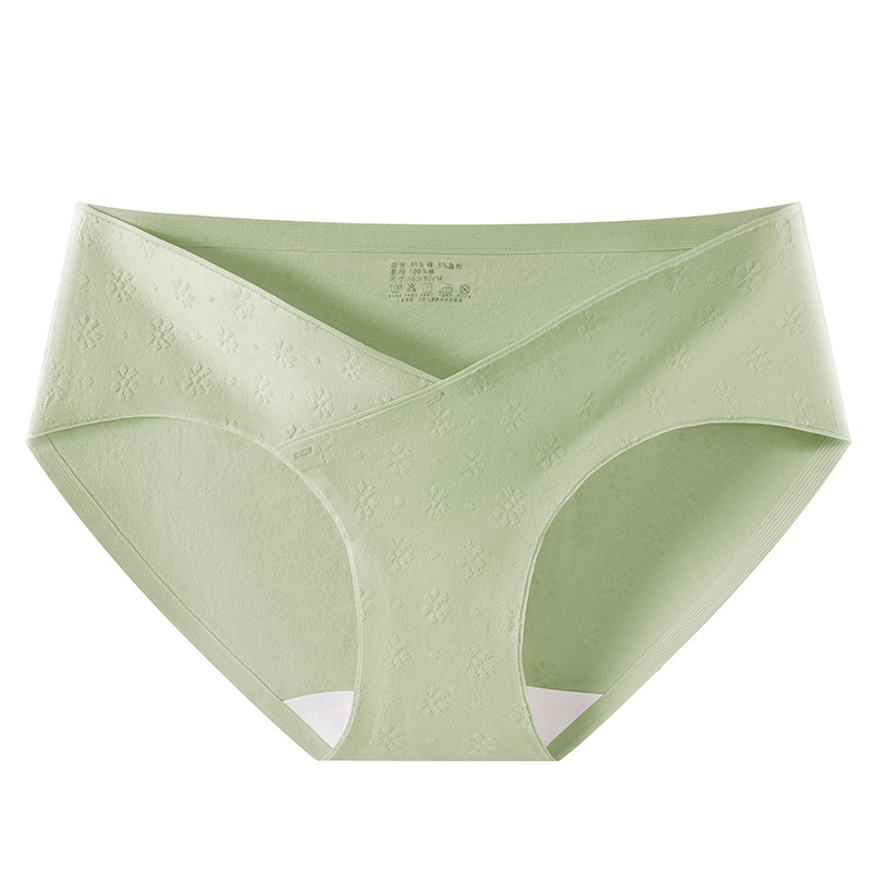Ropa interior de algodón para mujeres embarazadas 7A antibacteriano y largo entrepierna de algodón especial para el embarazo ropa interior jacquard de cintura baja de alta elasticidad para mujeres