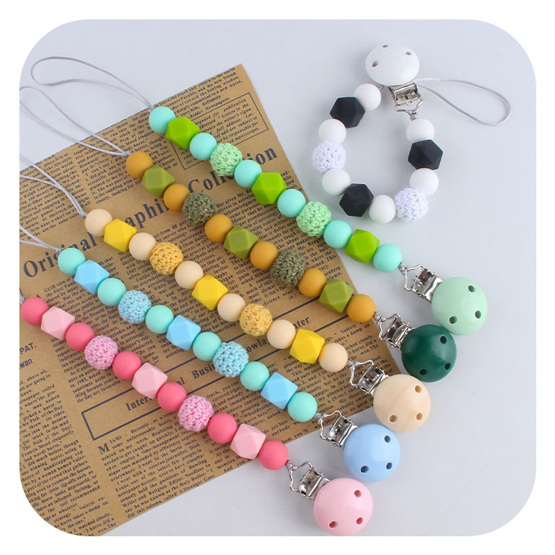 DIY bebé suministros Hemu chupete clip juguete de silicona chupete cadena bebé molar mordedor chupete cadena anti-perdida cadena