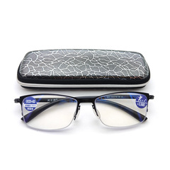 光之源新款高檔商務老花成鏡復古TR彈性鏡腿不夾臉舒適半框老花鏡