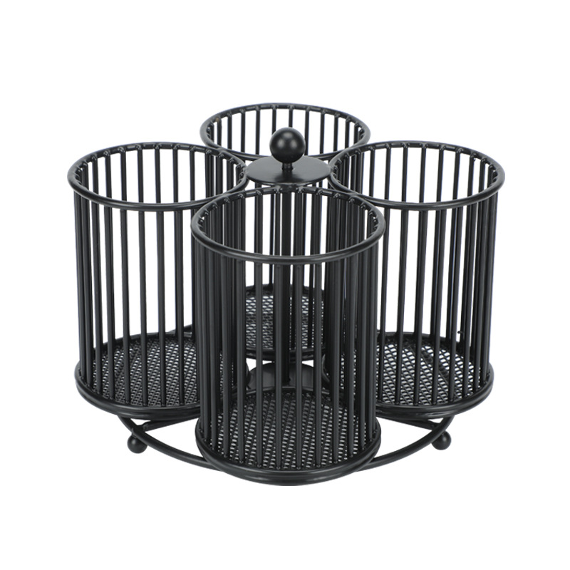 Customized rotating metal iron rotating pen holder multifunctional office stationery cosmetic storage Holder