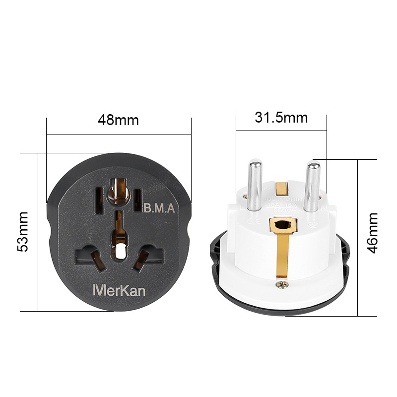 Transfronterizo enchufe de conversión estándar europeo Francia Corea del Sur Rusia enchufe de conversión estándar europeo enchufe de conversión estándar alemán 16A