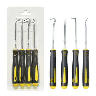 Mühərrik tənzimləmə alətləri Car Oil Seal Hook - yellow-4-pieces-of-short-hooks-white-card-bubble-shell