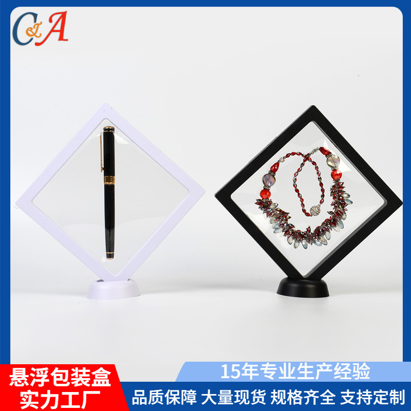 14*14 jewelry transparent PE film suspension box badge watch portable dustproof display box
