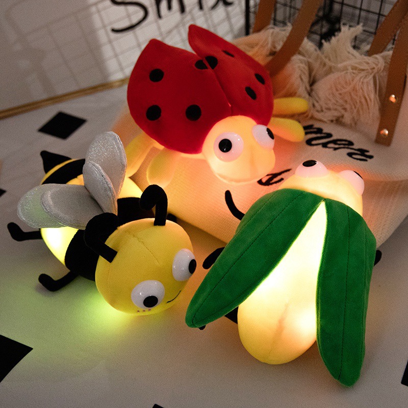 Cute abeja de color luciérnagas siete estrellas mariposas series de insectos luminosos muñecas de peluche muñecas de insectos image 4