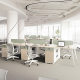 Huiyi Staff Desk Simple Modern Office Furniture Screen Staff Station Double 4 4 6 Person Office Desk and Chair