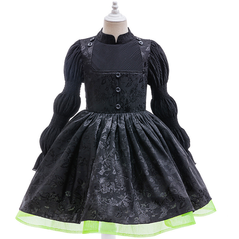 女の子ハロウィンアイブバ魔法の邪悪な魔女黒魔女ドレスcos服パーティーキッズドレス|undefined